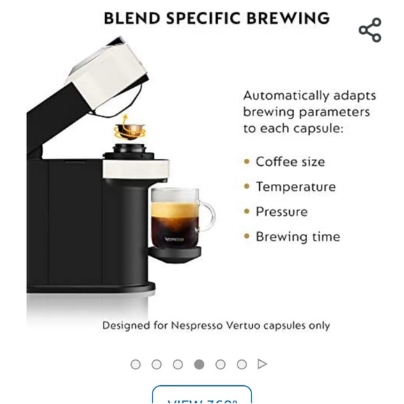 Nespresso Vertuo Next Coffee and Espresso Machine in White by D’Longhi - Picture 5 of 8